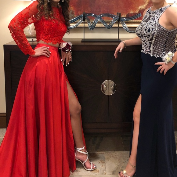 Sherri Hill Two Piece Prom Dress - Picture 4 of 5